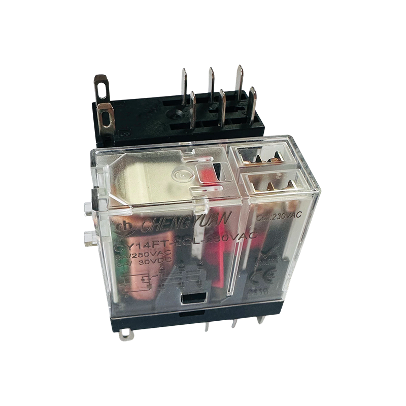 CY14FT-2CL รีเลย์, DPDT รีเลย์, 14F รีเลย์เท้ากว้าง, 8A 5PIN รีเลย์กำลังไฟ